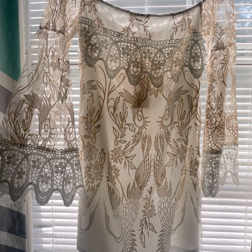 SOUTHERN FRIED CHICKS off the shoulder sequin dress